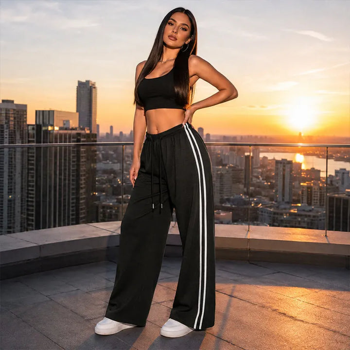 Adorielle Sporty Stripe Wide Leg Pants - Elena Harper