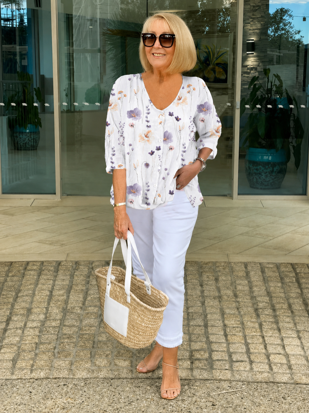 Elanna™ | Belly-Covering Floral Blouse