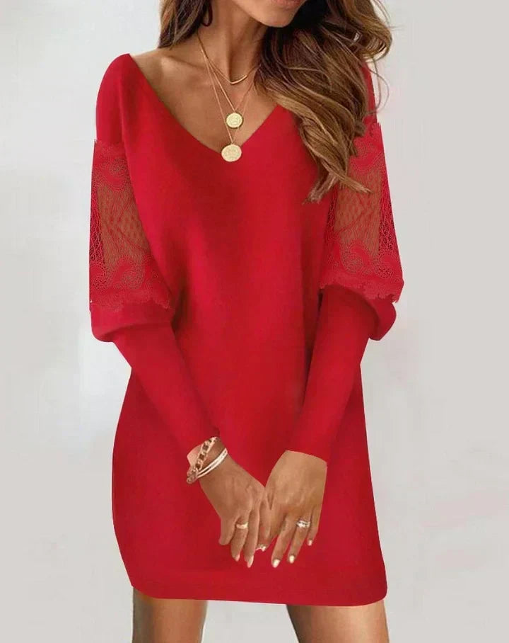 Shane Long Sleeve Patchwork Dress - Elena Harper