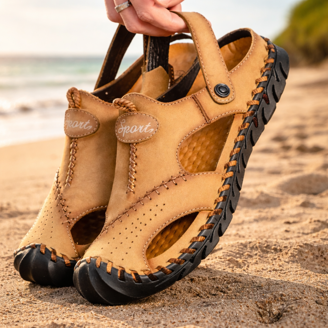 Beach Leather Sandals - Elena Harper