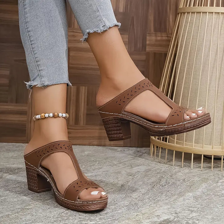 Aeja Supportive Comfort Sandals with Block Heel - Elena Harper