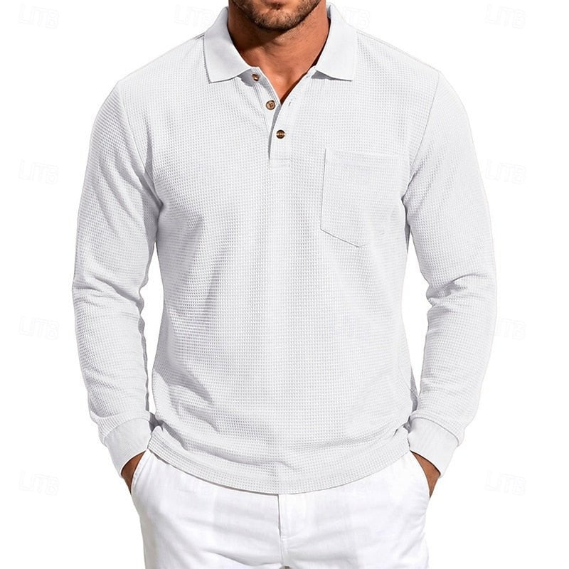 Leon | Elegant and Classic Long Sleeve Polo Shirt
