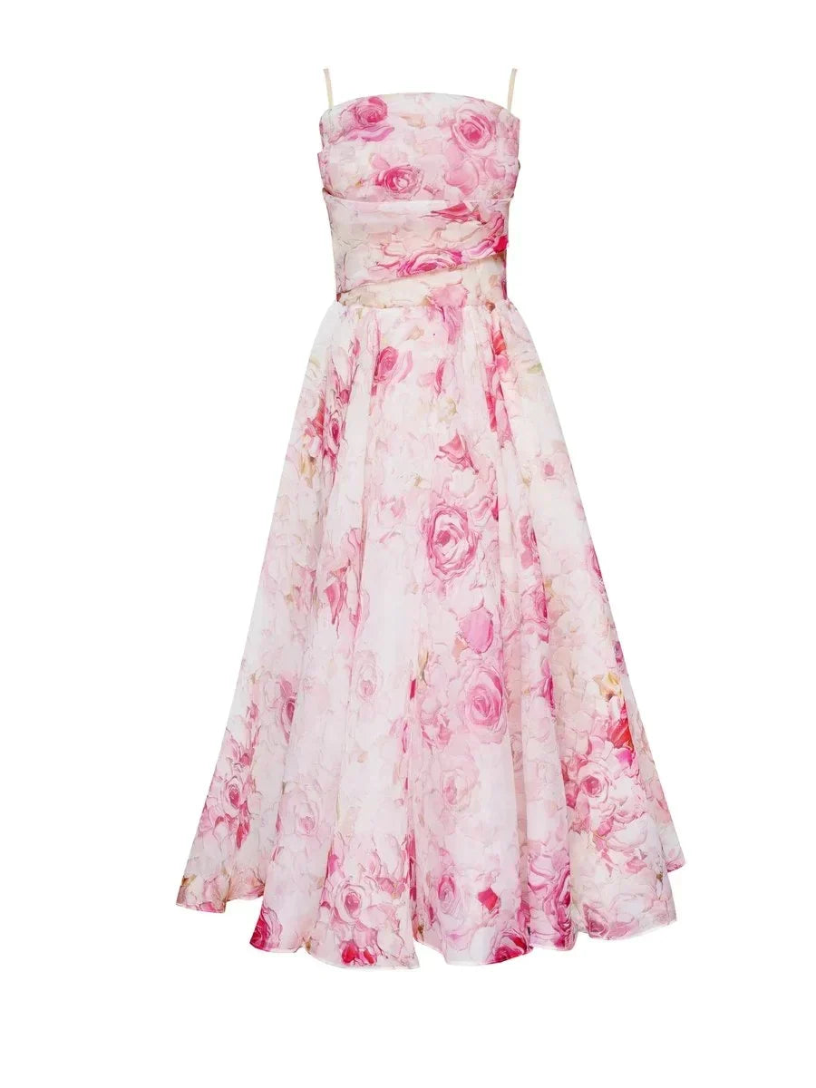 Emilia-Elegant Printed Strapless Dress - Elena Harper