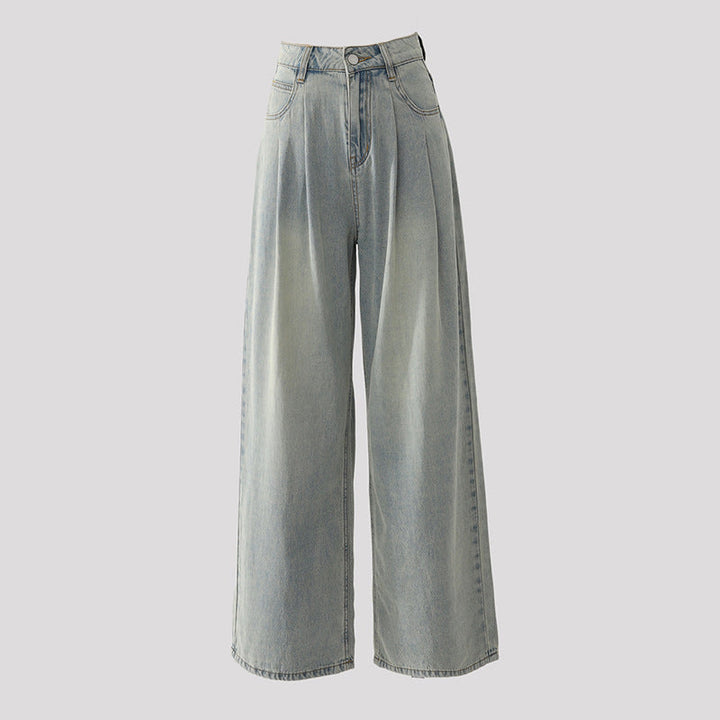 High-Waisted Wide-Leg Women's Jeans with Retro Design - Elena Harper