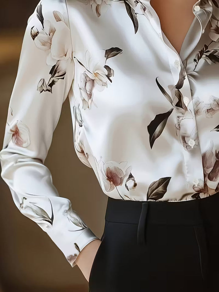 Brittney - Long Sleeve Floral Print Blouse