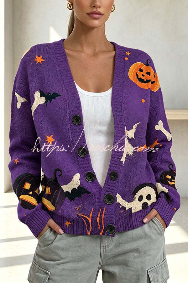 Halloween-themed cardigan