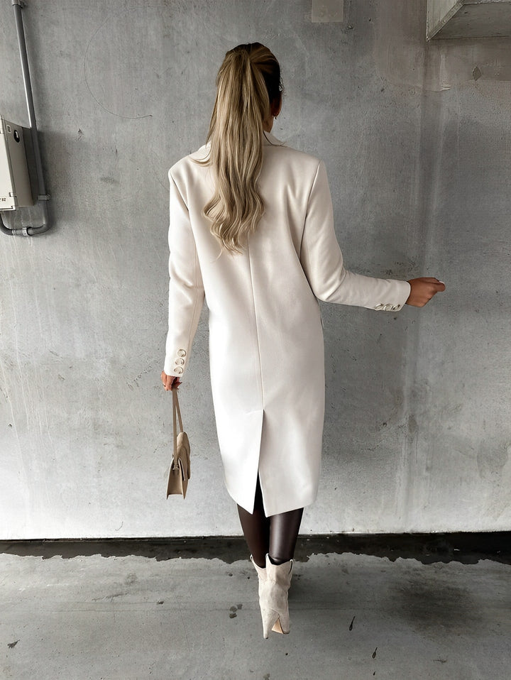 Bella™ | Double-breasted long wool coat