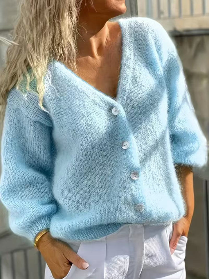 Button-Up Women's Cardigan - Simple and Soft