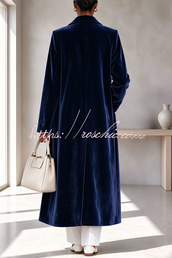 The Velvet Elegance Long Overcoat
