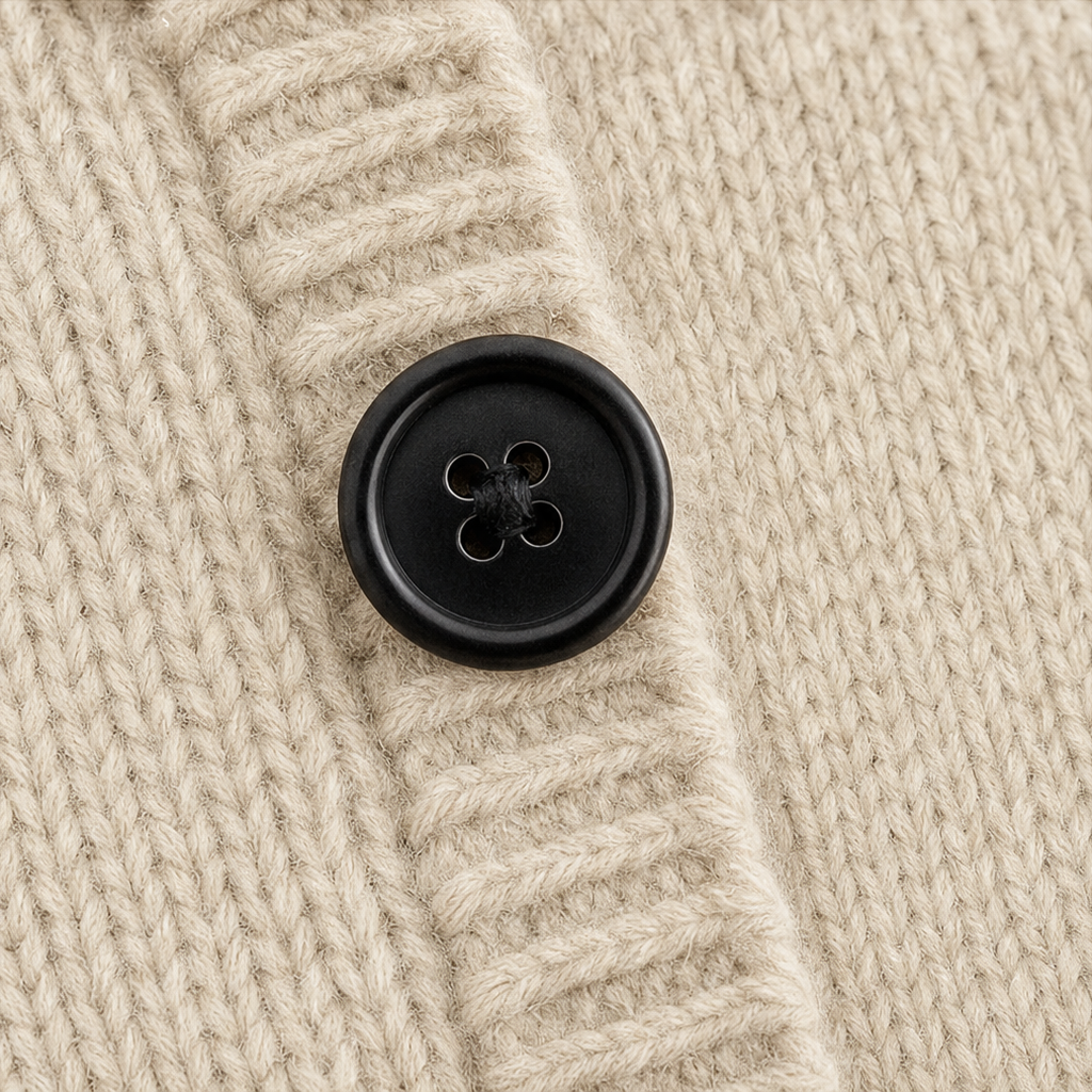 Birgit | Braided Knit Sweater with Modern Button Placket