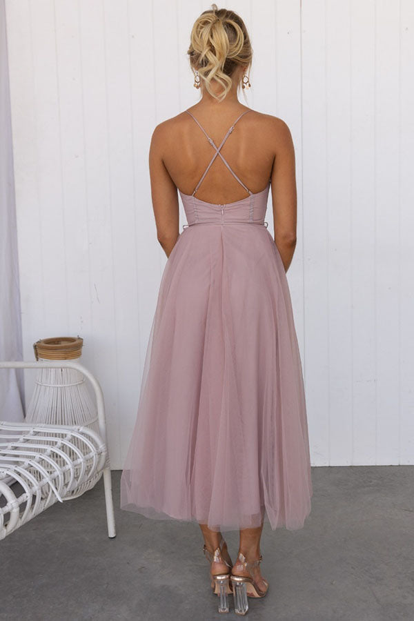Elegant Long Dress with Bustier Flowing Ceremony Dress - Elena Harper