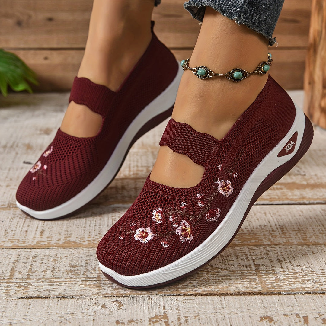 EMBROIDERED FLOWER SNEAKERS FOR WOMEN