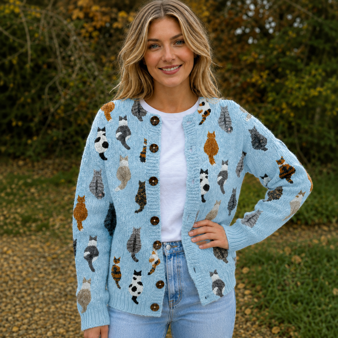 Marguerite - Chic Vintage Print Cardigan