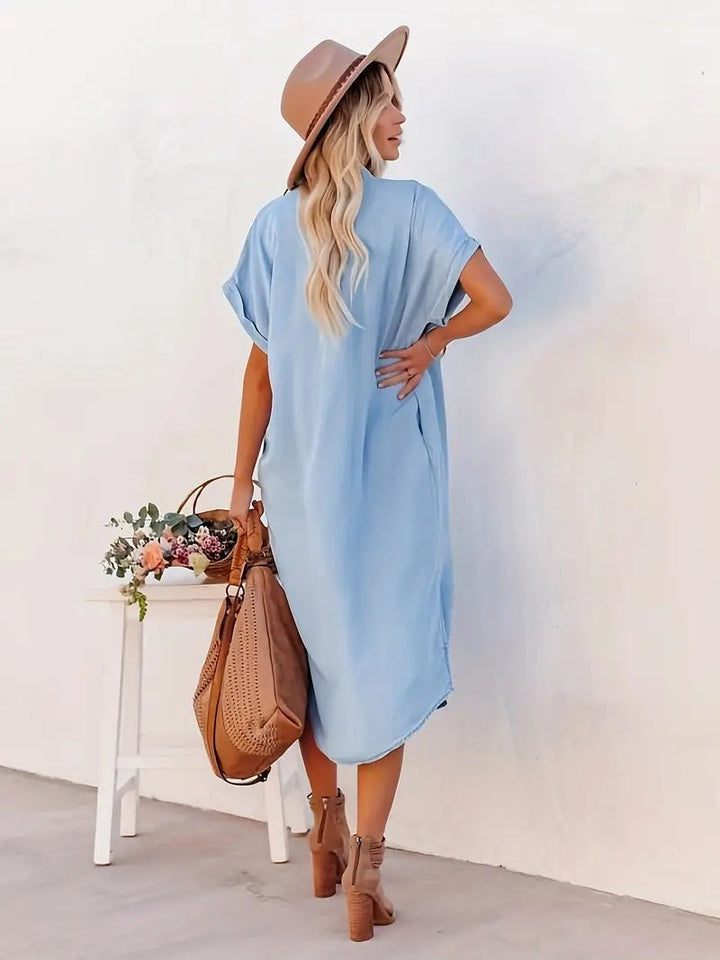 Samira-Shirt dress with fixed pockets - Elena Harper