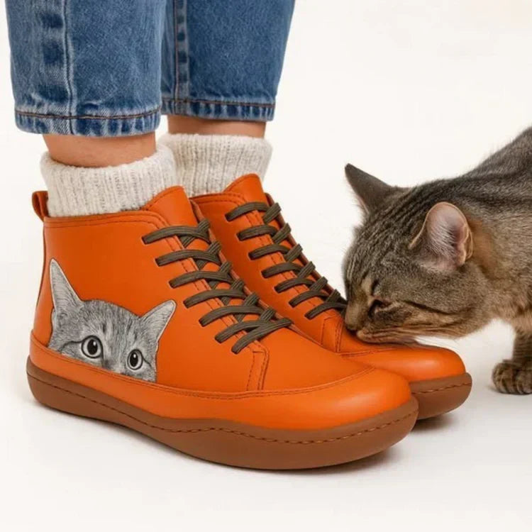 KittyKicks Orthopedic Leather Booties, view 7 - Elena Harper