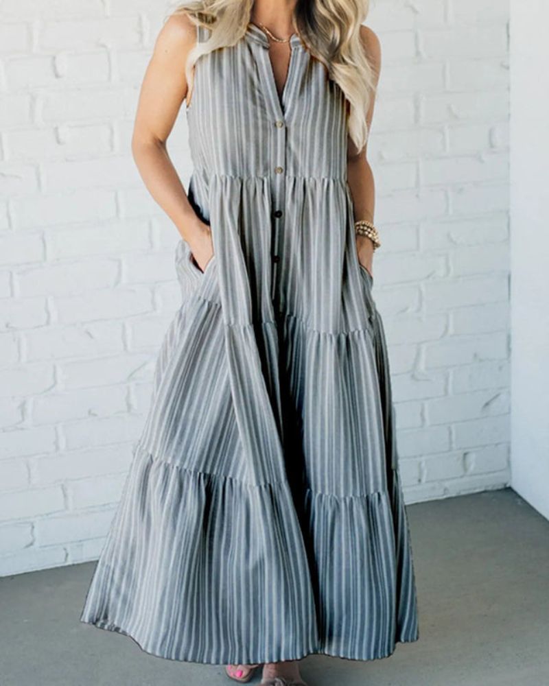 CARLIN Sleeveless striped dresses - Elena Harper