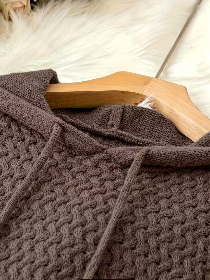 EVELINA – CHUNKY KNIT HOODED SWEATER DRESS