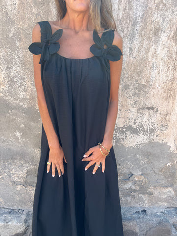Floral Dress with U-Neck Timeless Elegance - Elena Harper