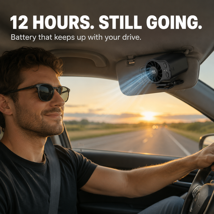 Coolnix Portable Clip On Car Fan with LED Display - Elena Harper