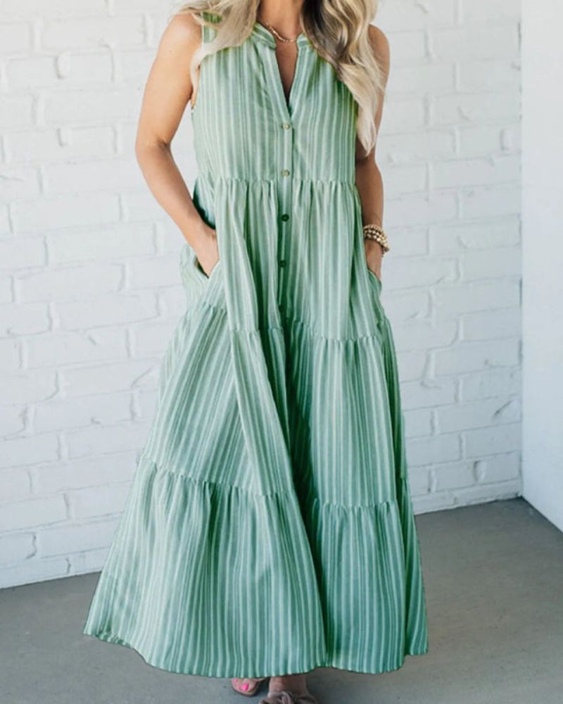 CARLIN Sleeveless striped dresses - Elena Harper