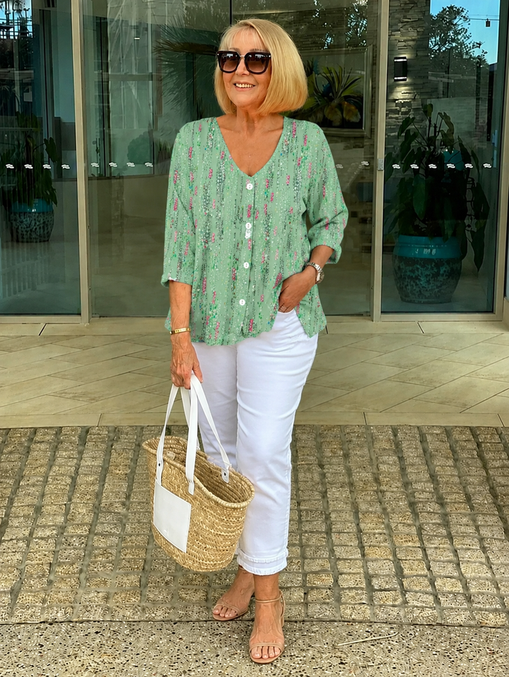 Elanna™ | Belly-Covering Floral Blouse