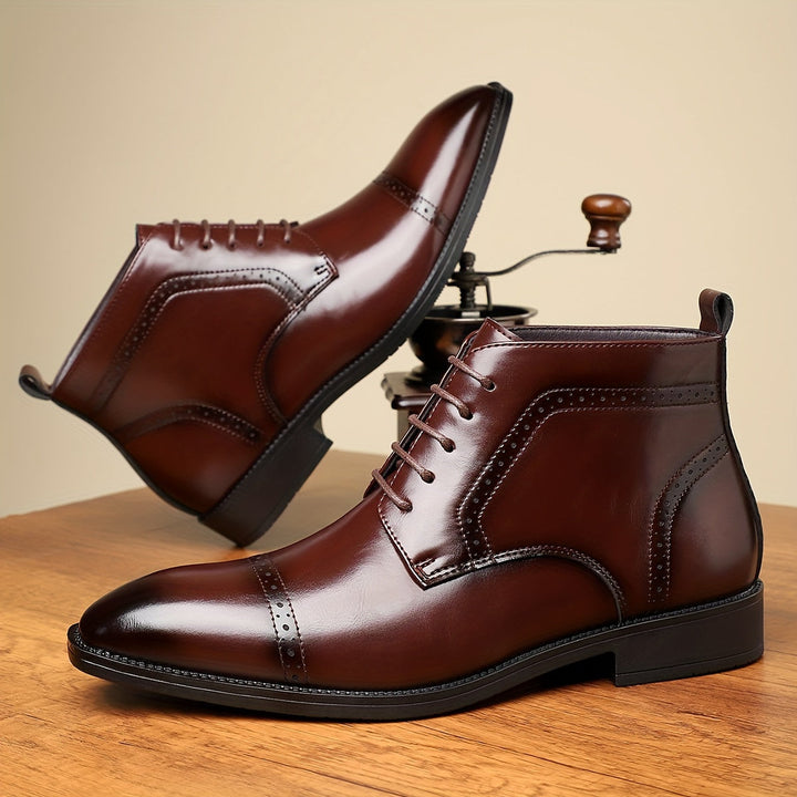 Ashford | Men's Cap-Toe Lace-Up Boots with Leather Finish