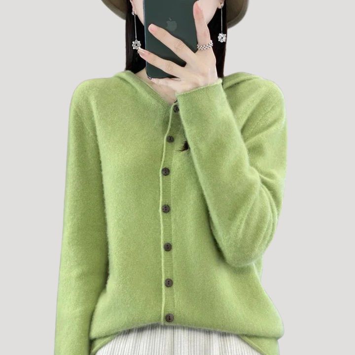 Women's Hooded Buttoned Cardigan