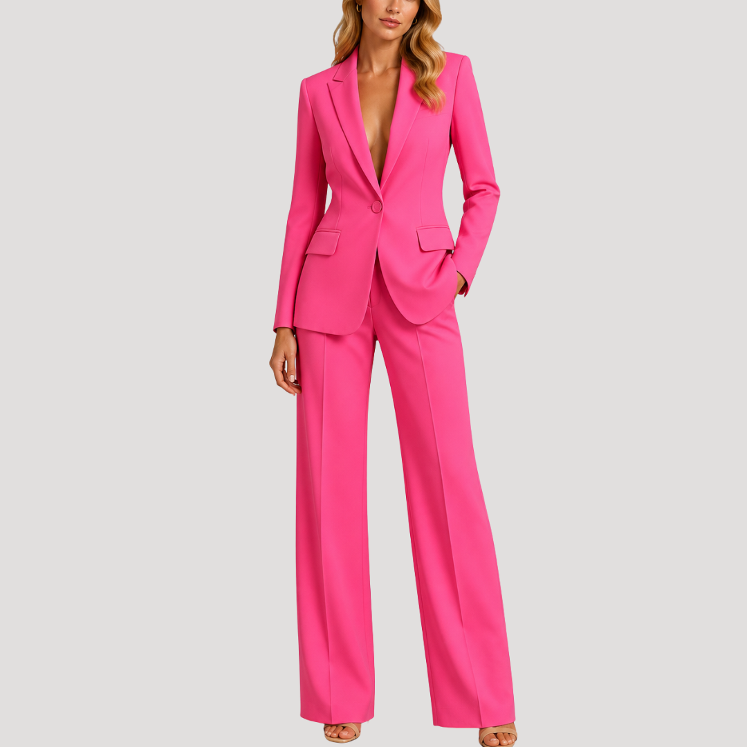 Chic Women's Tailored Pantsuit with Single Button