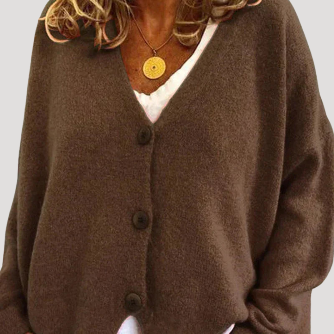 Women's Buttoned Casual Fit Cardigan