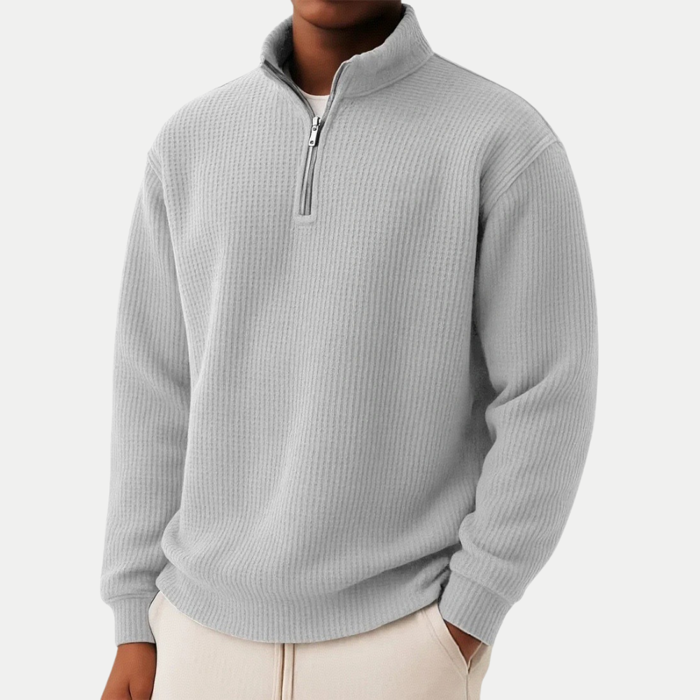 LAURENT MONACO | CREW NECK SWEATER WITH ZIPPER FOR MEN