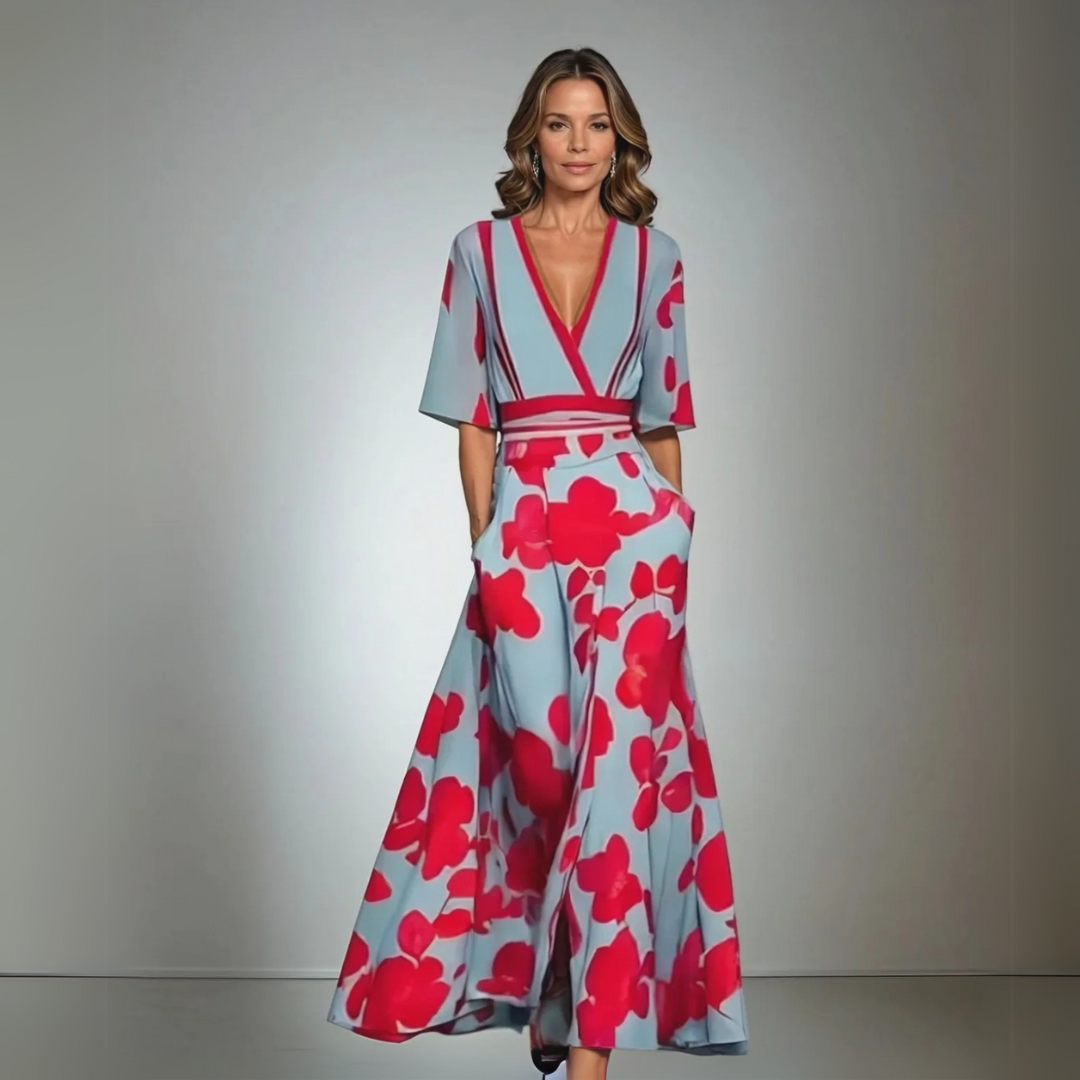 Poet Elegant Floral Dress - Elena Harper