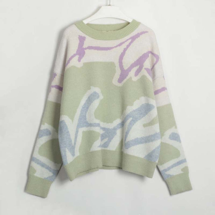 Casual Color Block Pullover