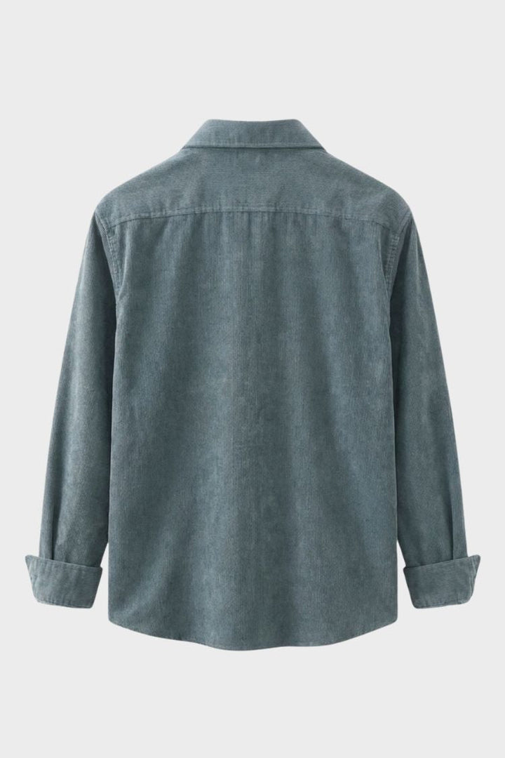 Men's Cord Shirt with Button Placket and Chest Pocket