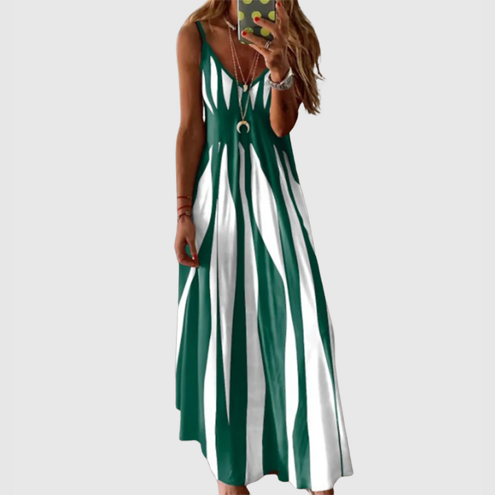 Ariella Chic Sleeveless Striped Maxi Dress - Elena Harper