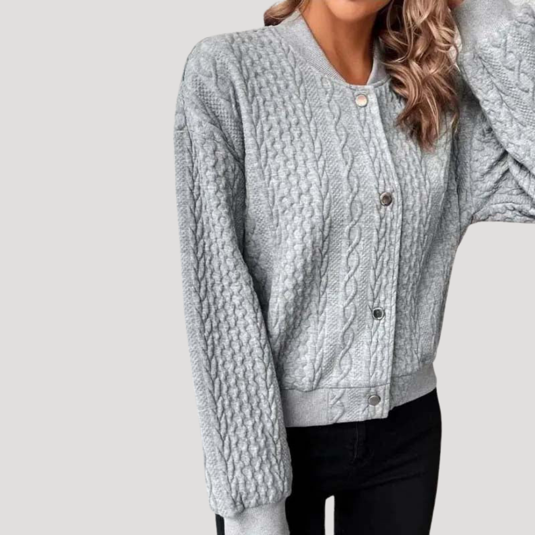 Women's Buttoned Cable Knit Cardigan