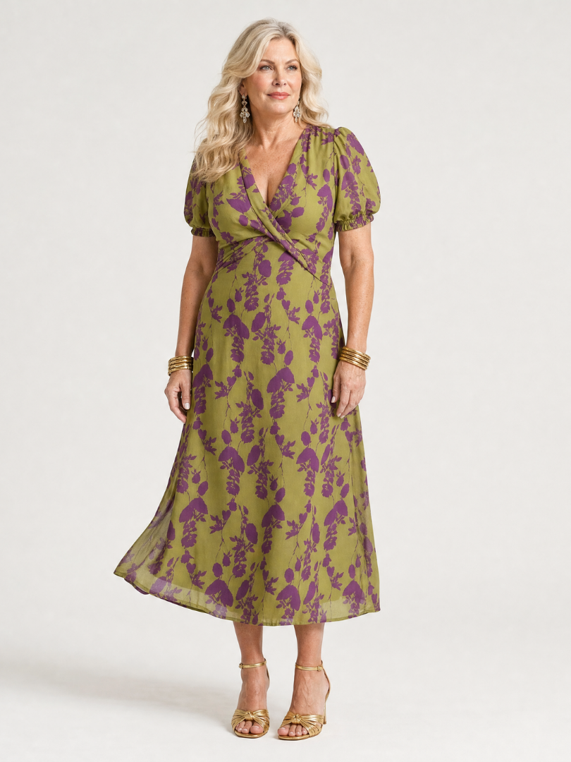 Virel Relaxed Floral Midi Dress - Elena Harper