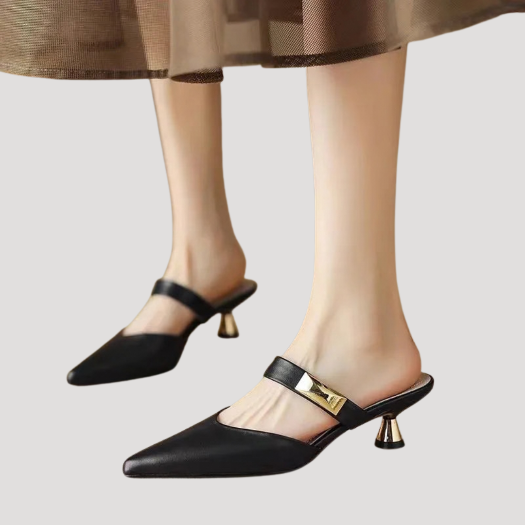 Women's Pointed Toe Heeled Mules