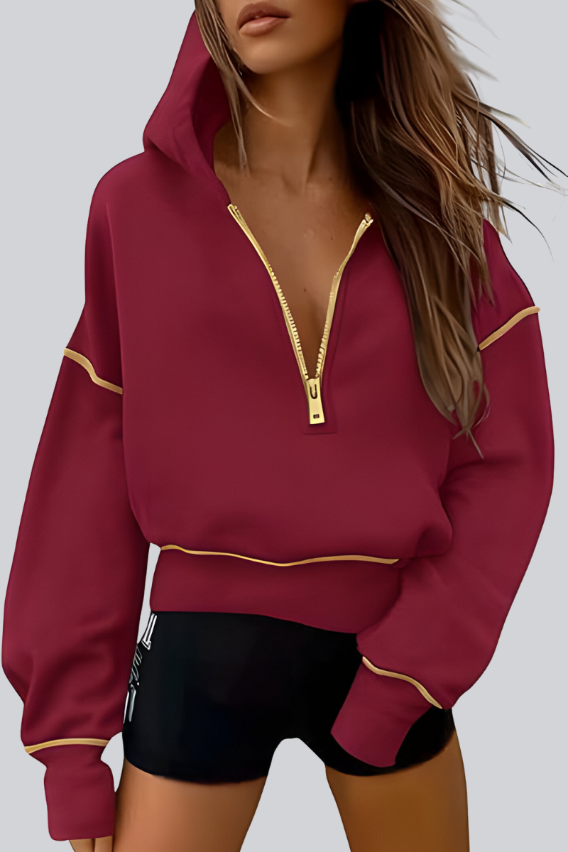 Élise™ | Luxe Half-Zip Hoodie with Relaxed Fit