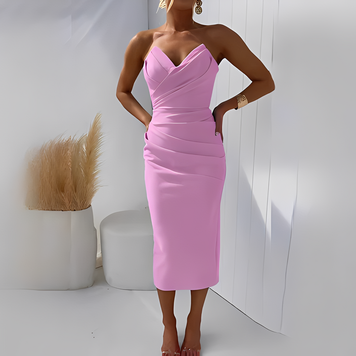 Wanda Elegant Strapless Dress for Women, view 2 - Elena Harper
