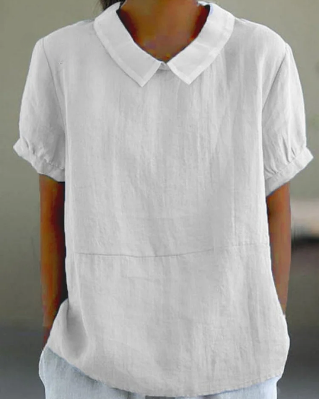 Beatrix Cotton-Linen Shirt with Retro Flowers - Elena Harper