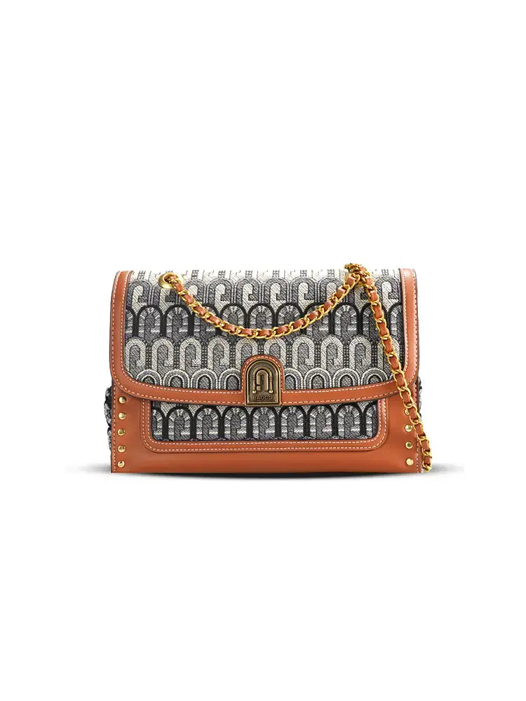G-Jacquard Fabric Crossbody Shoulder Bag - Elena Harper