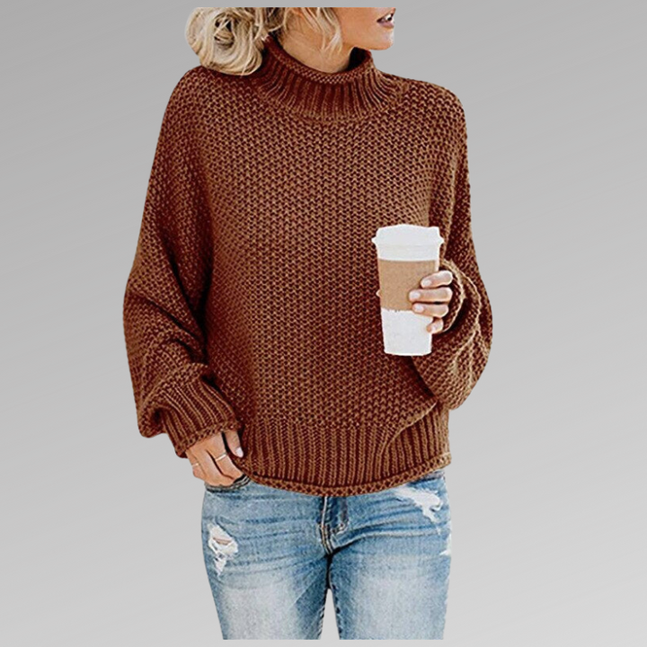 Antonia | Women's Relaxed Turtleneck Sweater with Full Fold Neck