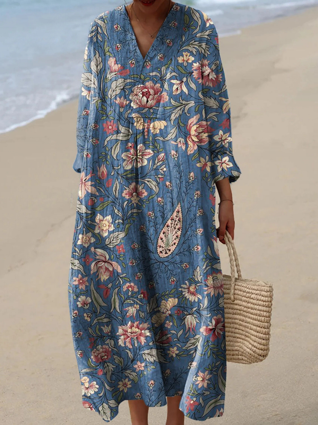 Vintage Lovely Floral Art Print Dress, view 2 - Elena Harper