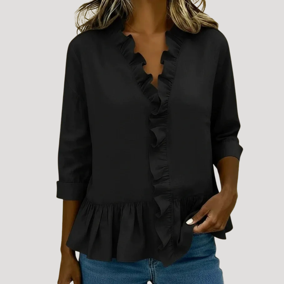 Women's Long Sleeve Ruffled Blouse Bohemian