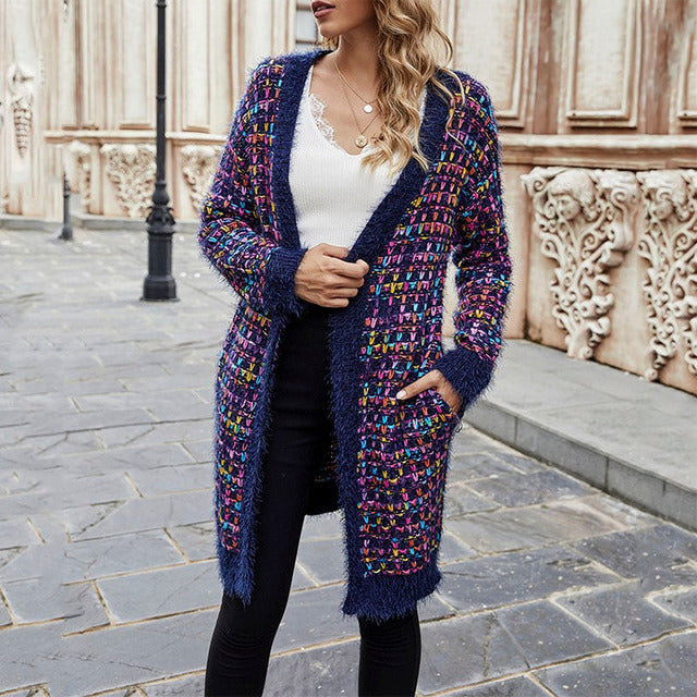 Warm Colorful Casual Cardigan