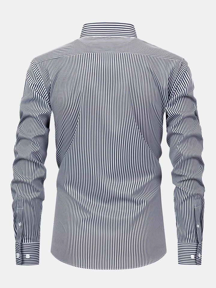 CHEMISE À MANCHES LONGUES À RAYURES AVEC BOUTONS