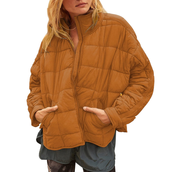 April Lightweight Compact Puffer Jacket with Zip Front for Women - Elena Harper