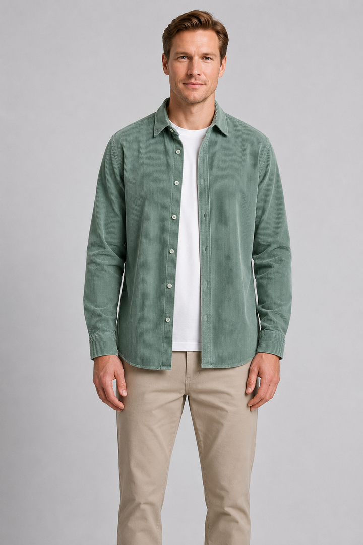Harrington Oxford | Long Sleeves Corduroy Button Shirt For Men