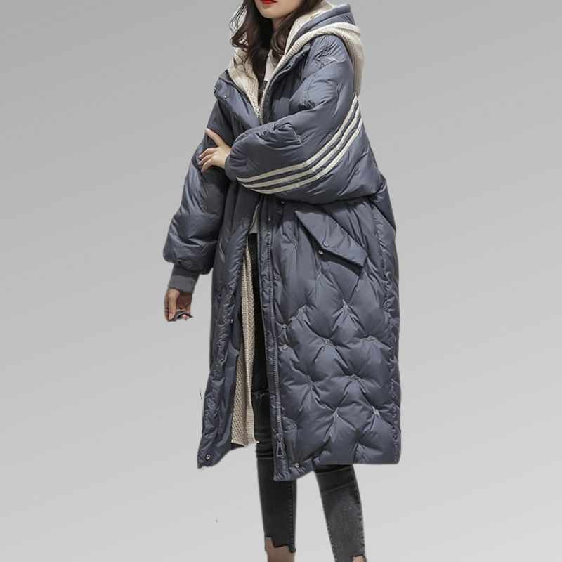 Aurélie - Chic Long Hooded Puffer Jacket