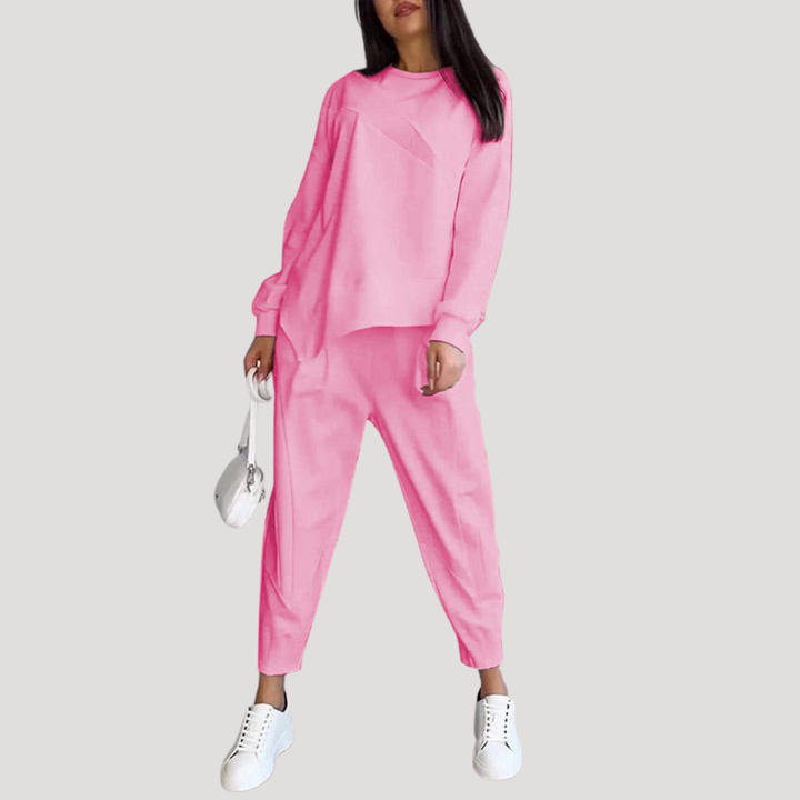 Women's Pantsuit with Asymmetrical Top